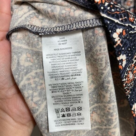 New BODEN Paisley Sweetheart Neck Long Sleeve Cotton Blend Dress Size 8 - Picture 10 of 13